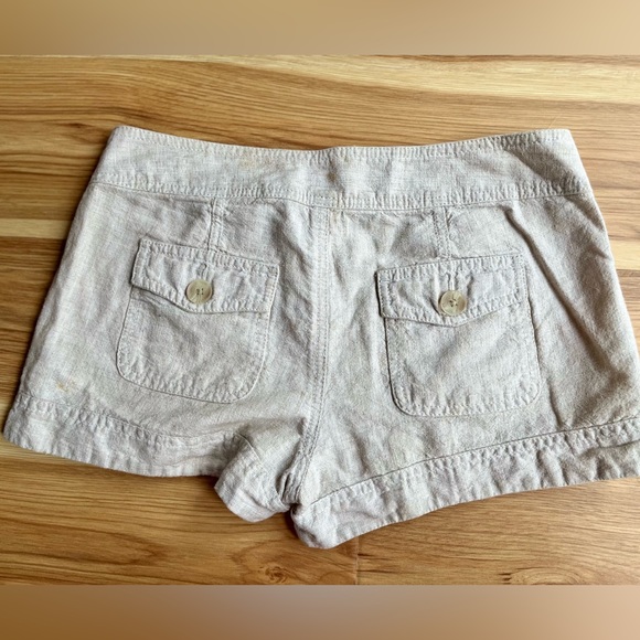 Low Rise Express Linen Sailor Shorts in Cream (Size 0) - Picture 10 of 12